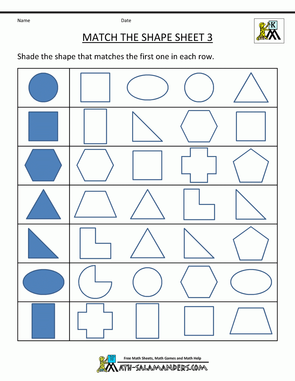 Free Printable Worksheet For Kindergarten