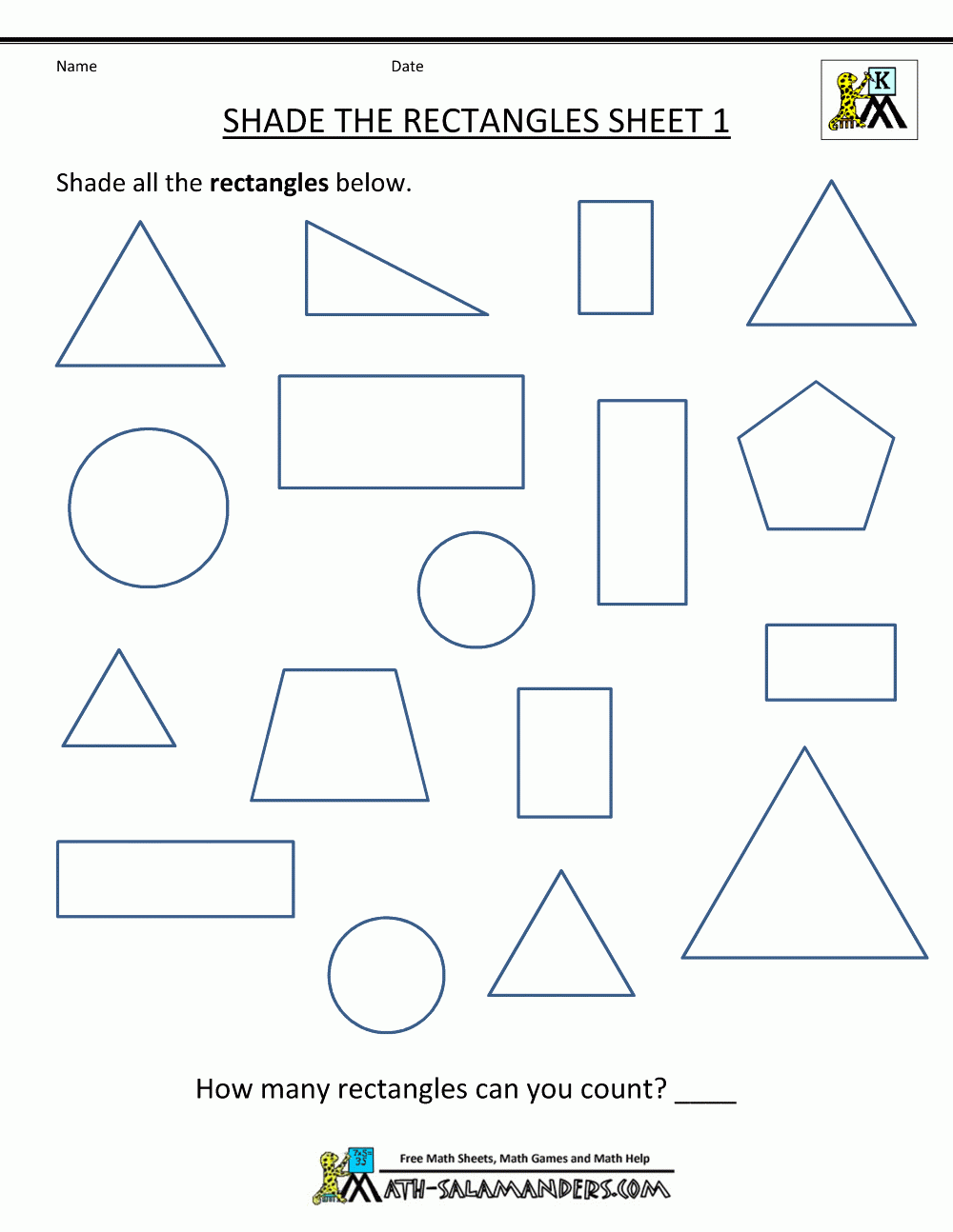 Free Shape Worksheets Kindergarten Worksheets Library