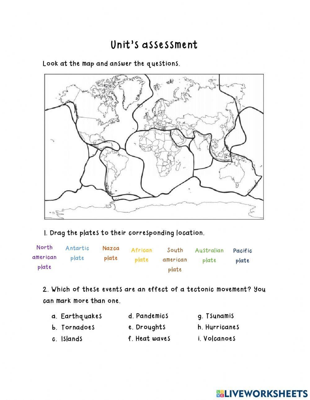 Plate Tectonics Free Printable Worksheets
