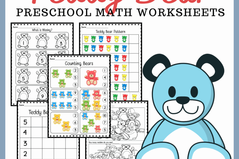 Teddy Bear Math Worksheets Kindergarten