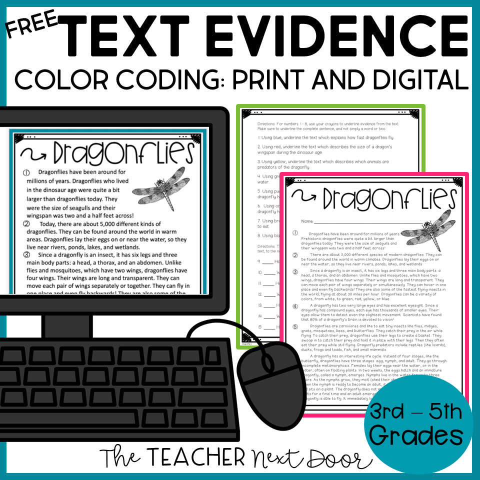 Free Printable Text Evidence Worksheets
