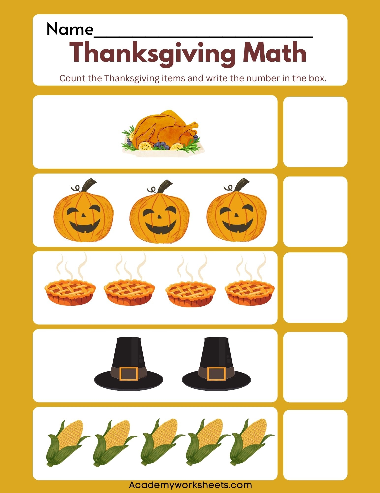 Free Thanksgiving Preschool Printables