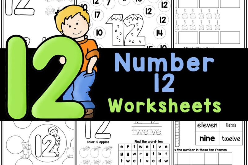 Free Printable Number 12 Worksheets