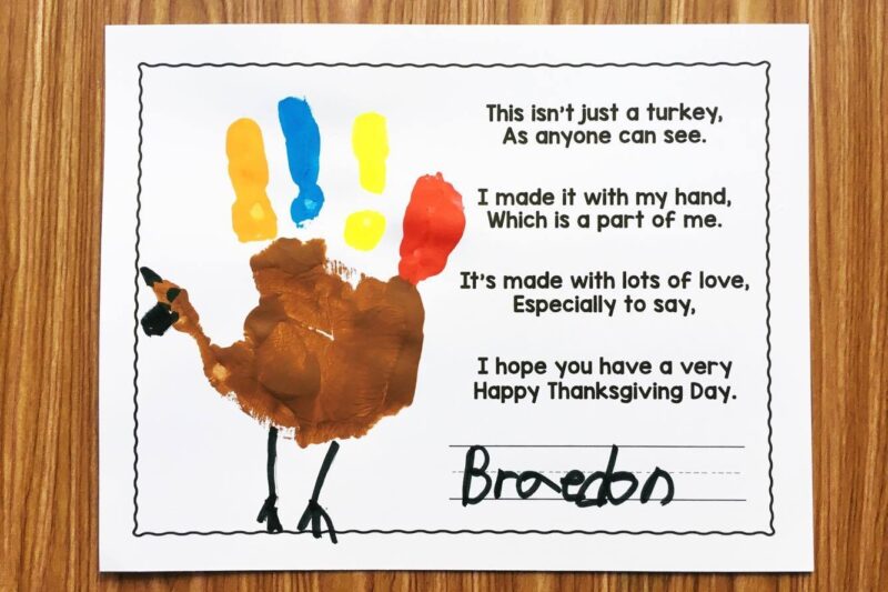Turkey Poem For Preschool Printable