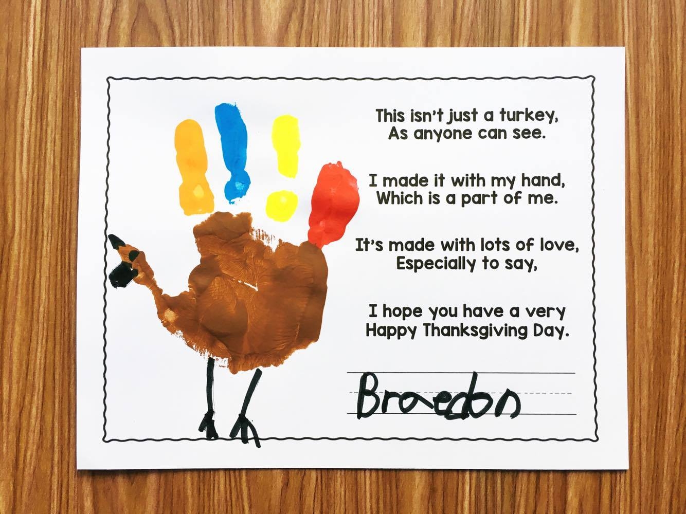 Free Turkey Handprint Poem Simply Kinder Free Turkey Handprint Poem Simply Kinder