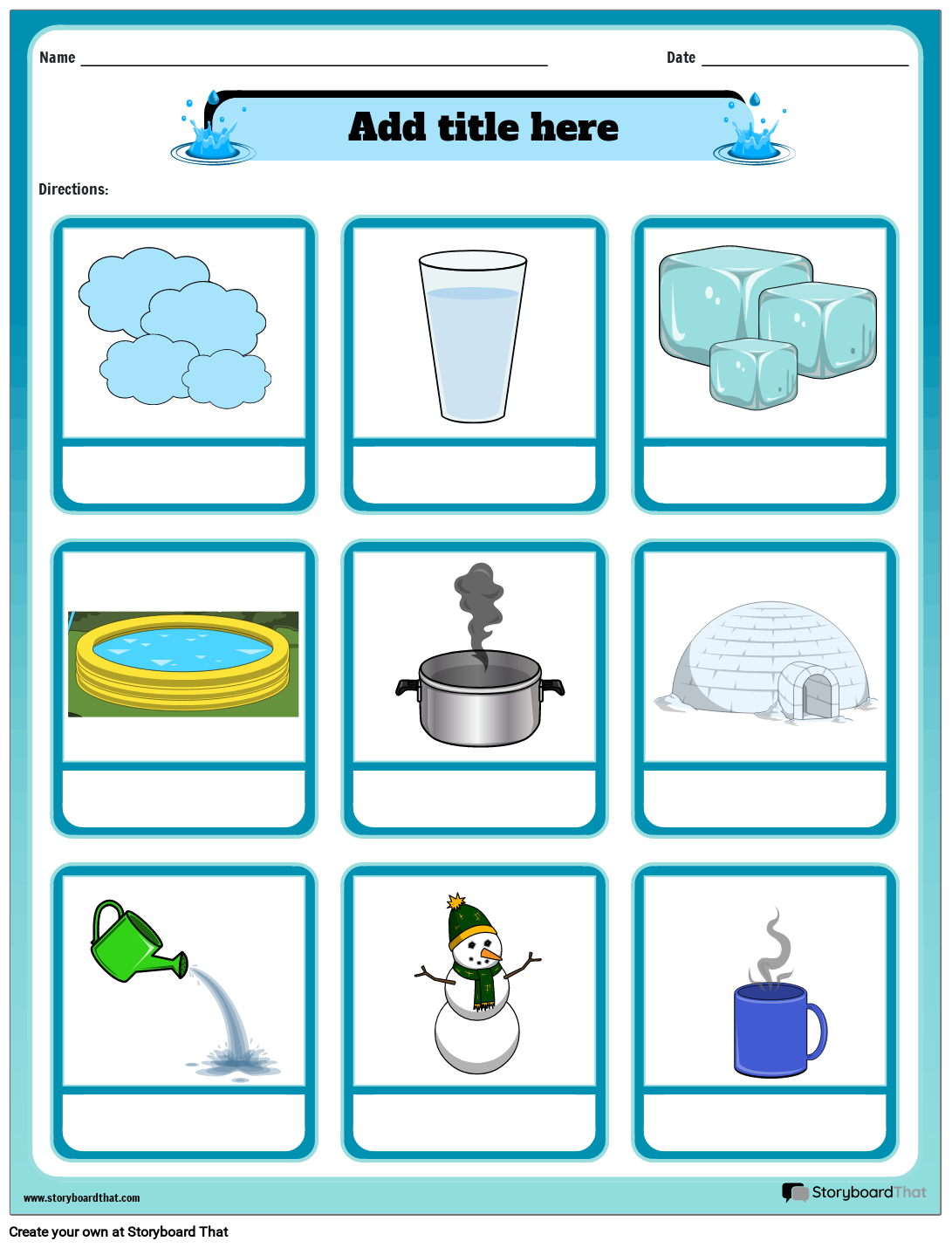 Free Water Cycle Worksheets For Kindergarten