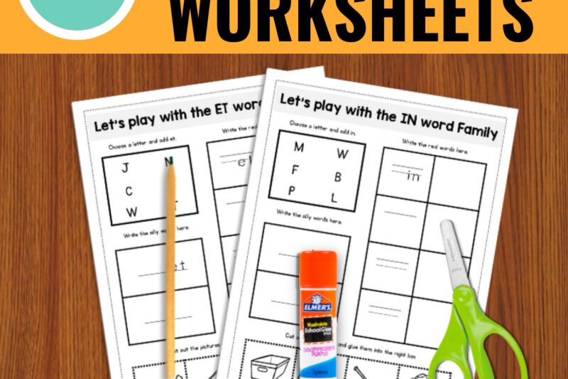 Word Family Worksheets For Kindergarten Free