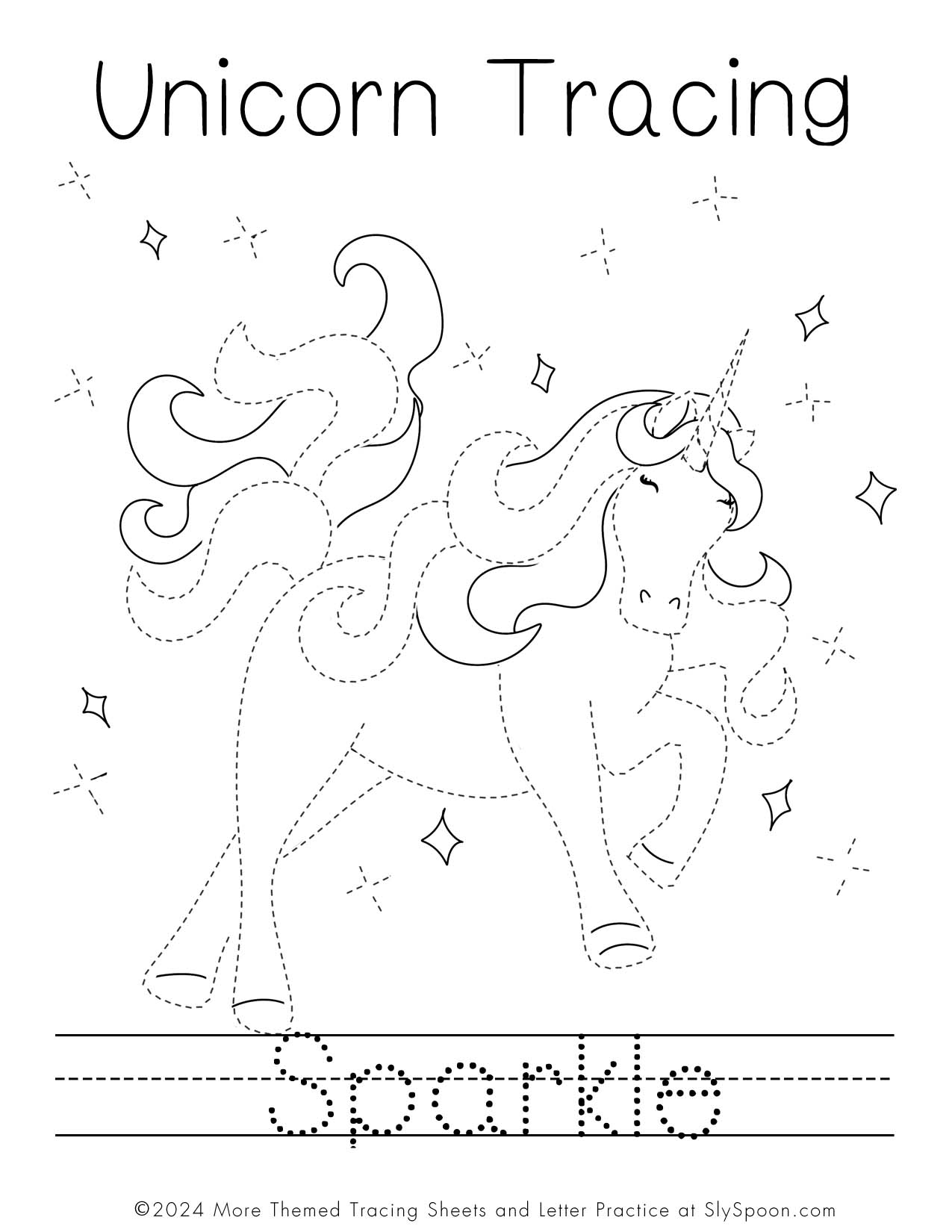 Fun U0026 Creative Ways To Practice Writing Unicorn Tracing Pages 