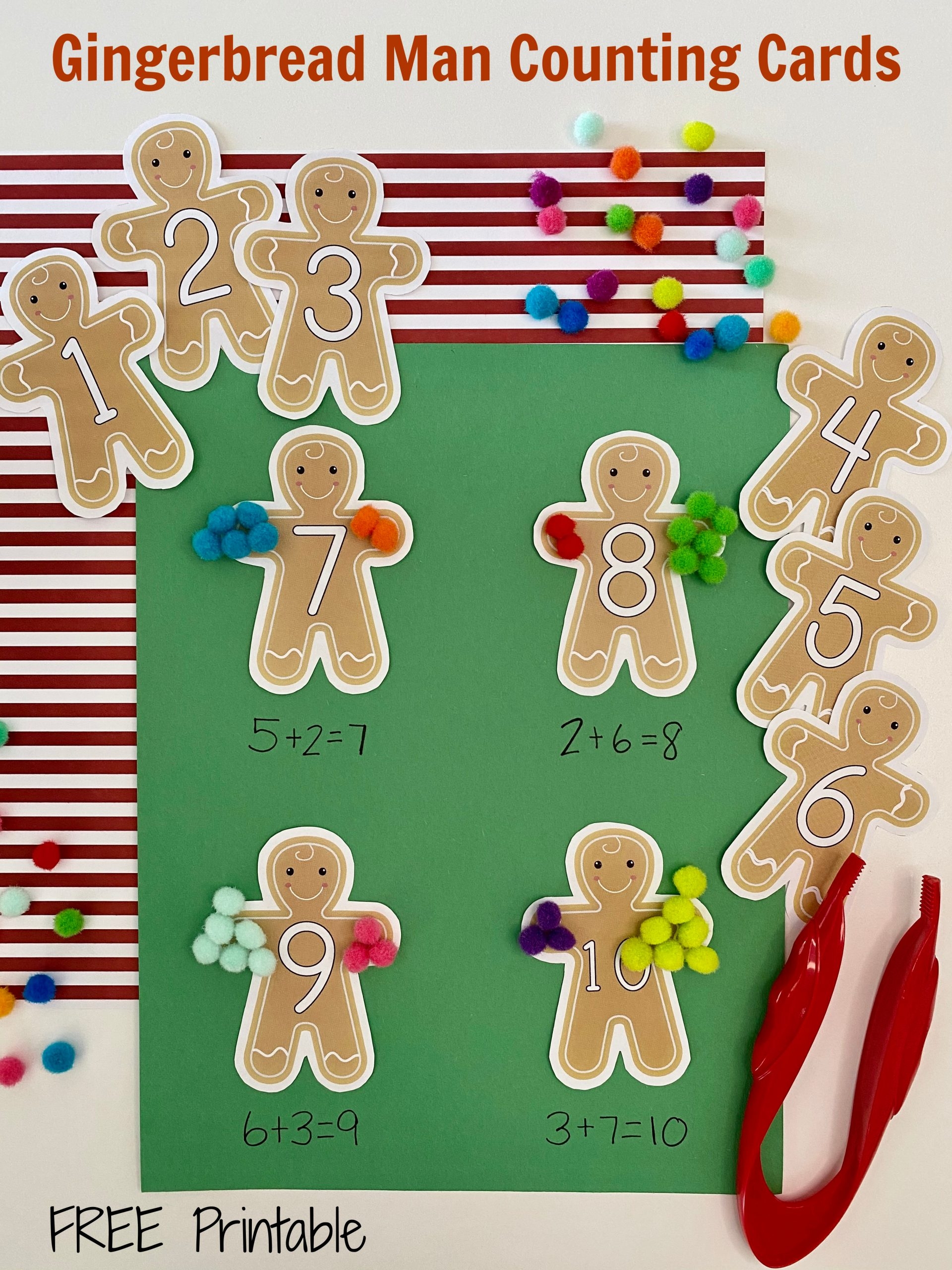 Gingerbread Man Counting Cards The Activity Mom
