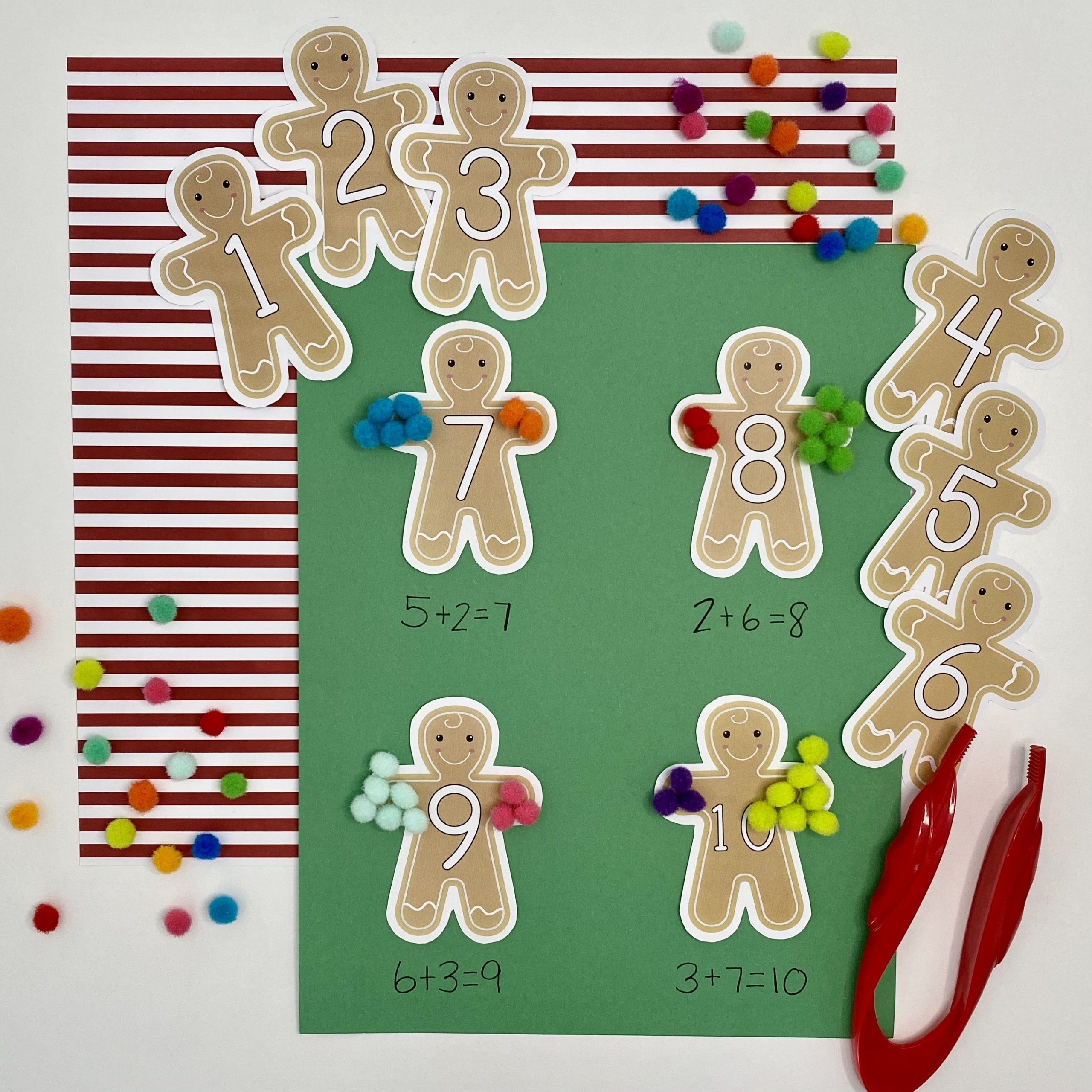 Gingerbread Man Counting Cards The Activity Mom