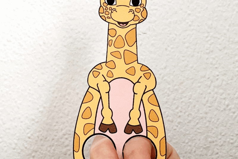 Printable Preschool Giraffe Finger Puppet Template