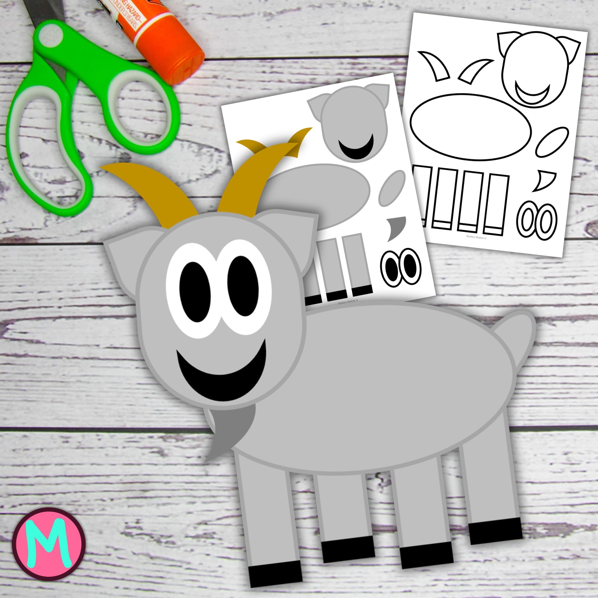 Goat Craft Template Cut And Paste Craft For Kids Preschool 