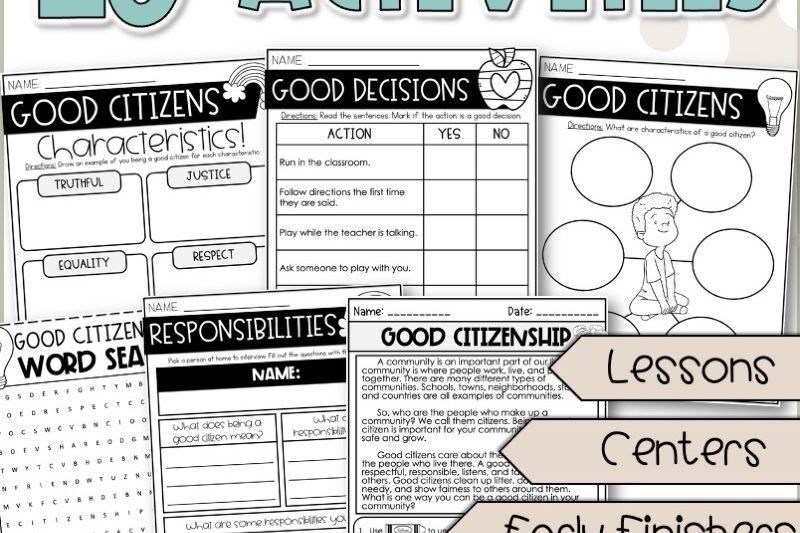 Free Printable Worksheets On Good Citizenship