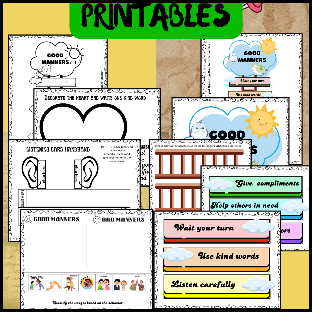 GOOD MANNERS Preschool Weekly Lesson Plan Teaching Resources