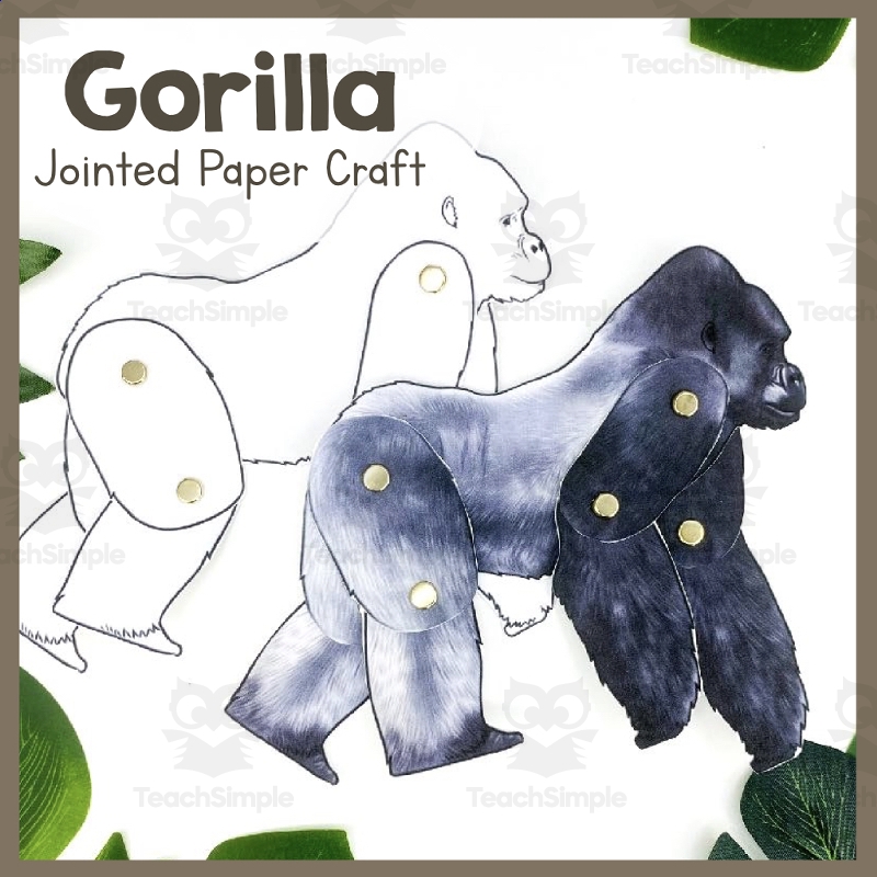 Gorilla Jointed Paper Craft Articulated Animal Art Project 