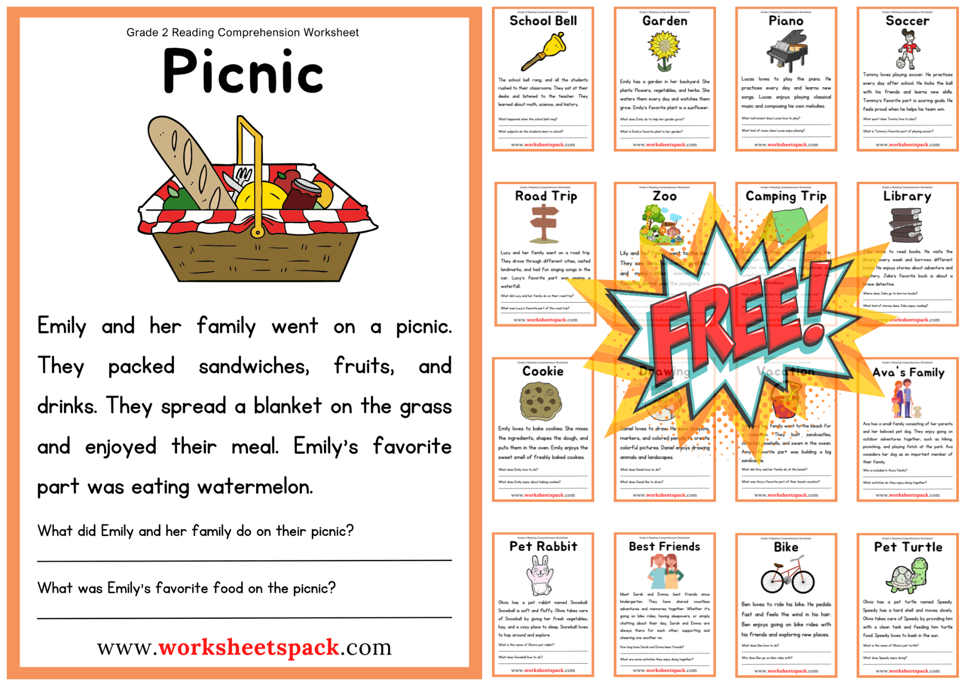 Free Reading Comprehension Worksheets Esl Students