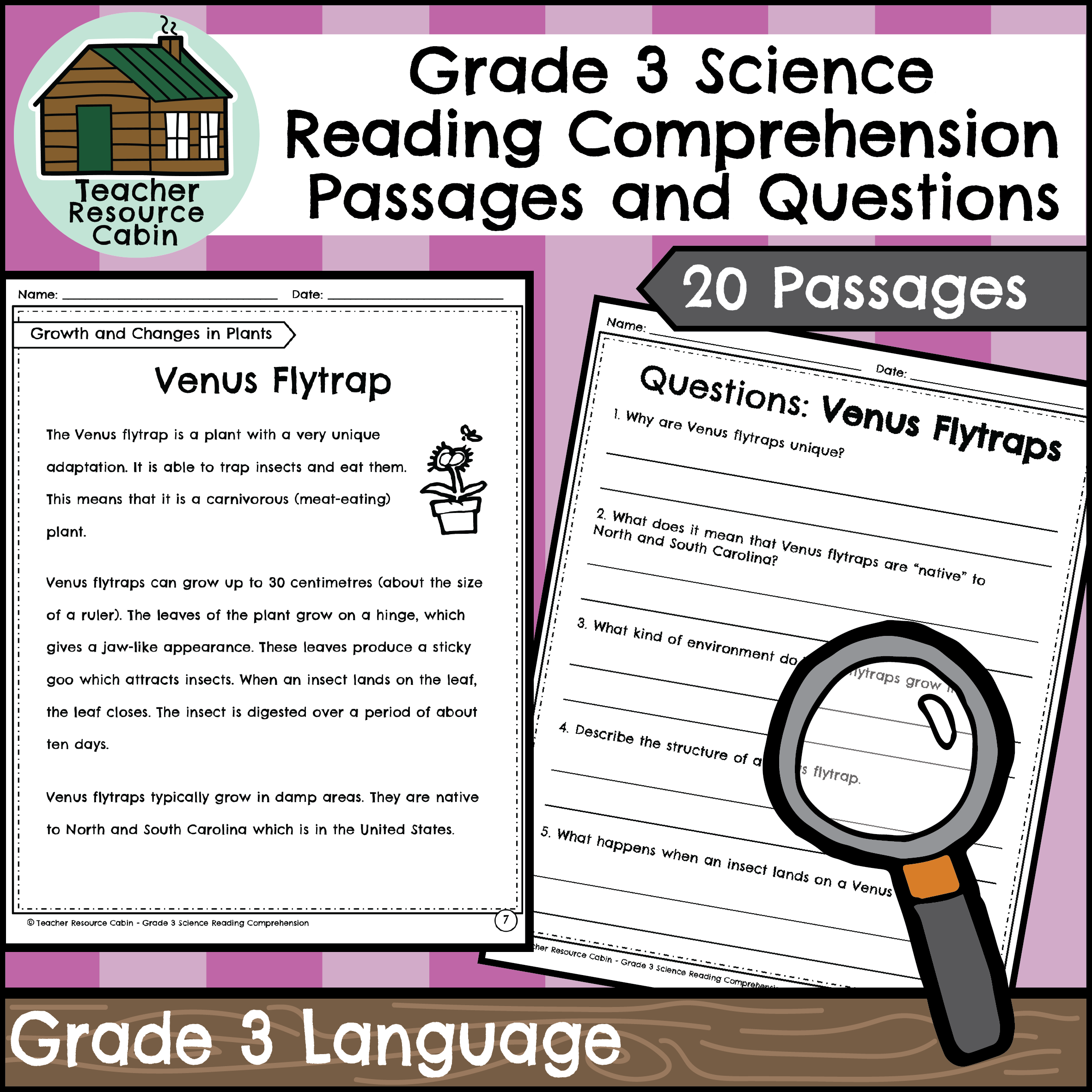 Grade 3 Science Reading Comprehension Passages And Questions Teacher Resource Cabin
