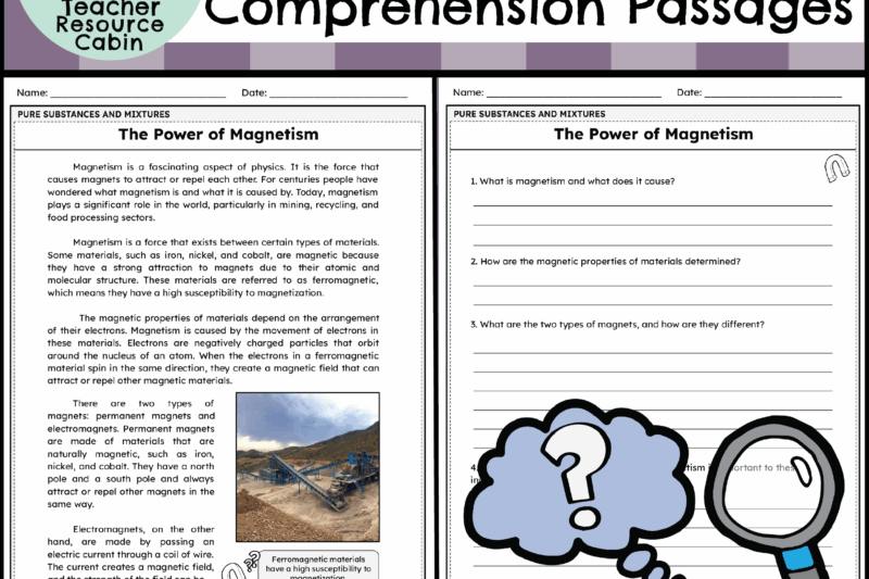 Grade 7 Science Reading Comprehension Worksheets