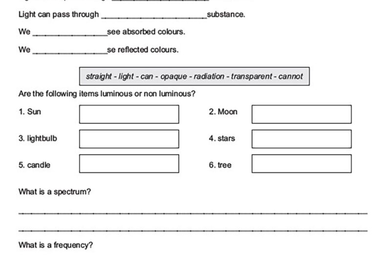 Grade 8 Science Worksheets Free Printable