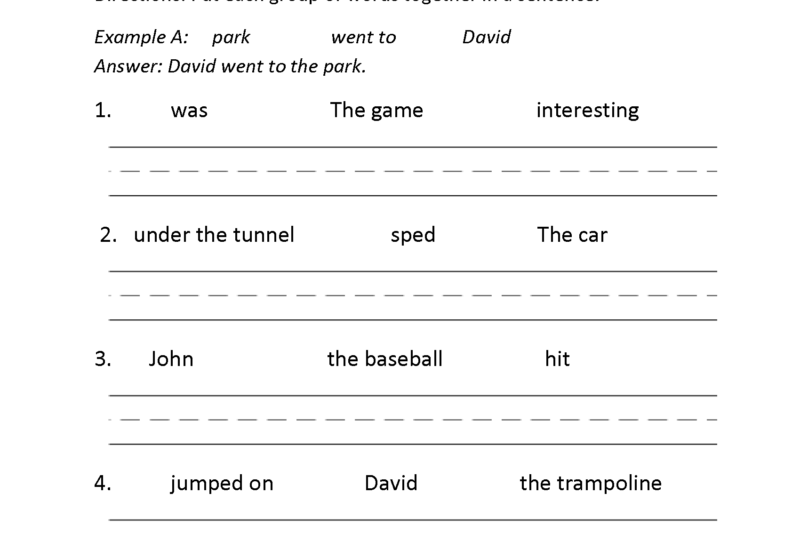 Free Printable Sentence Structure Worksheets