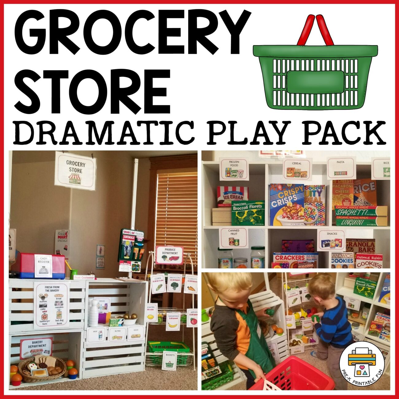Grocery Store Dramatic Play Pack