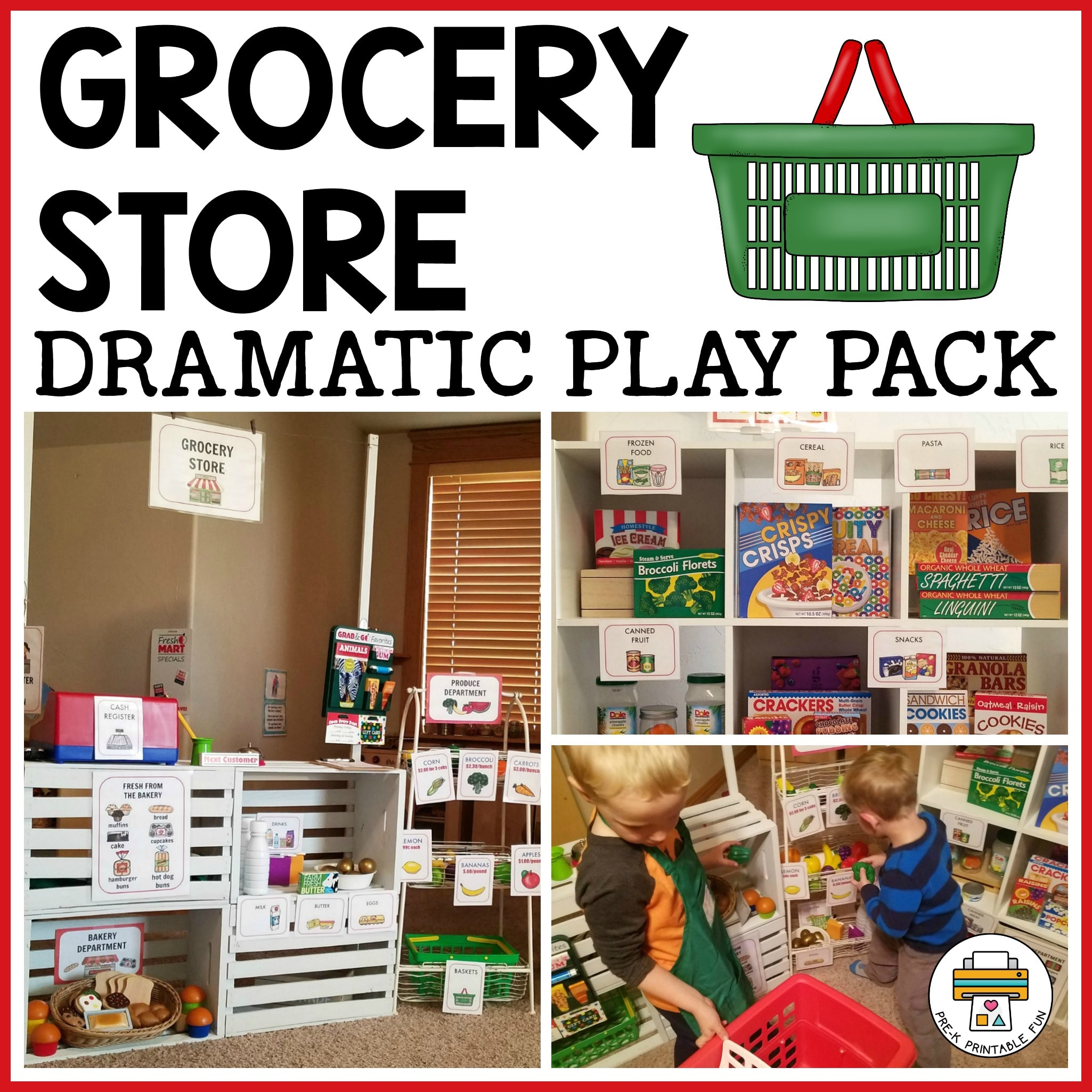 Grocery Store Dramatic Play Pack