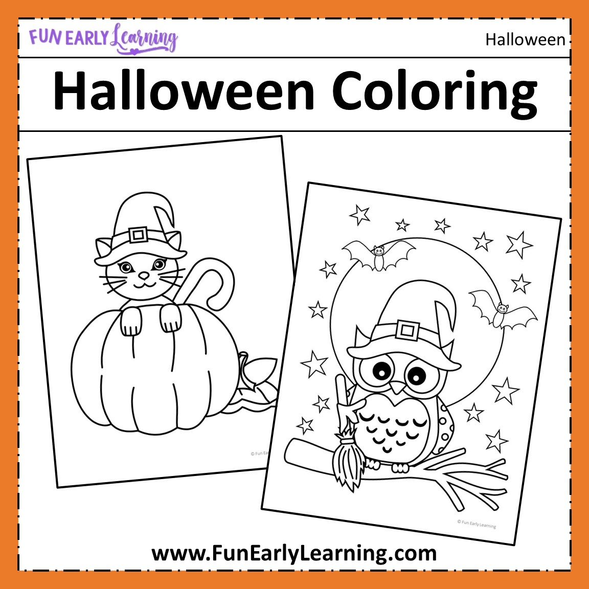 Preschool Halloween Printable Coloring Pages