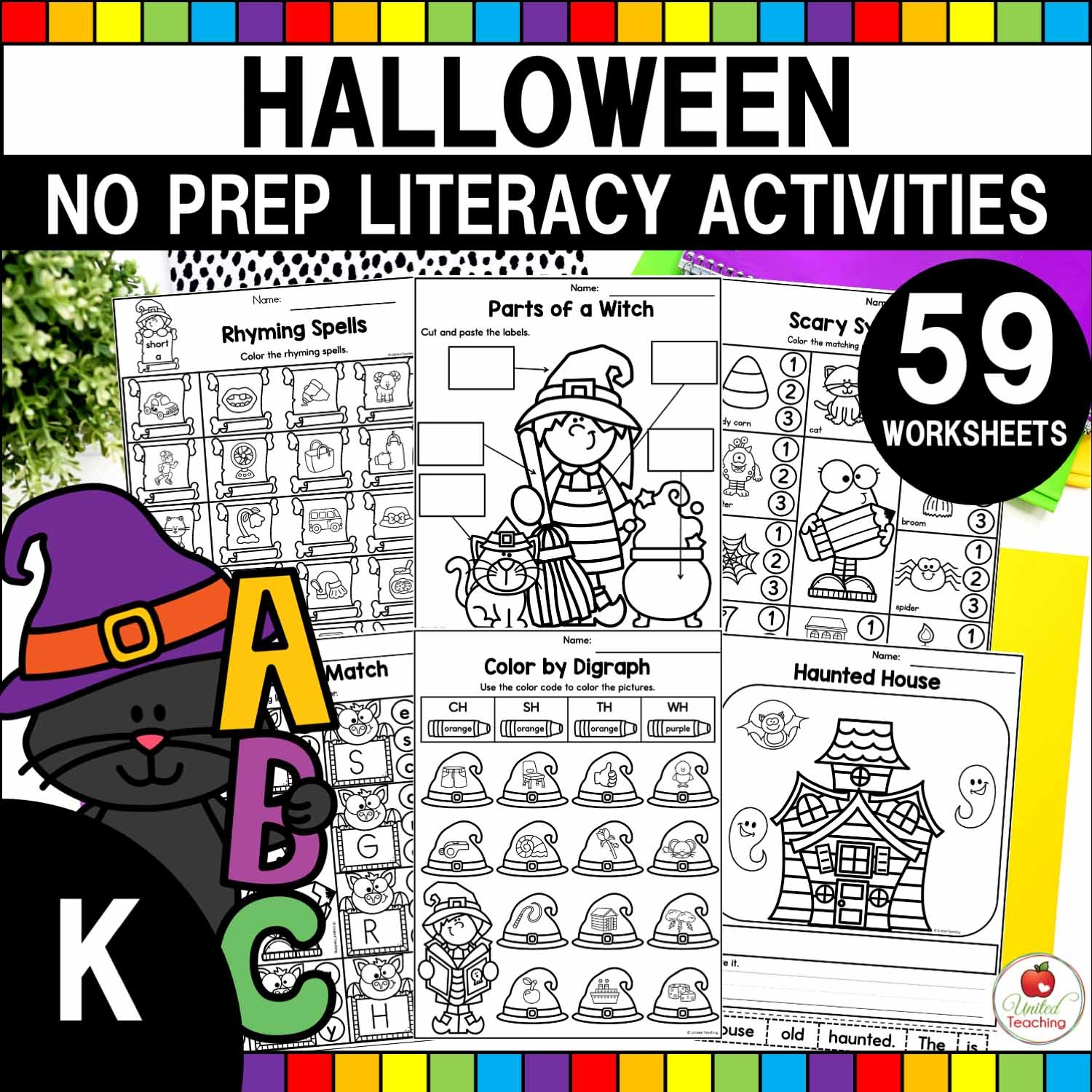 Halloween Literacy Activities Kindergarten Packet United Teaching