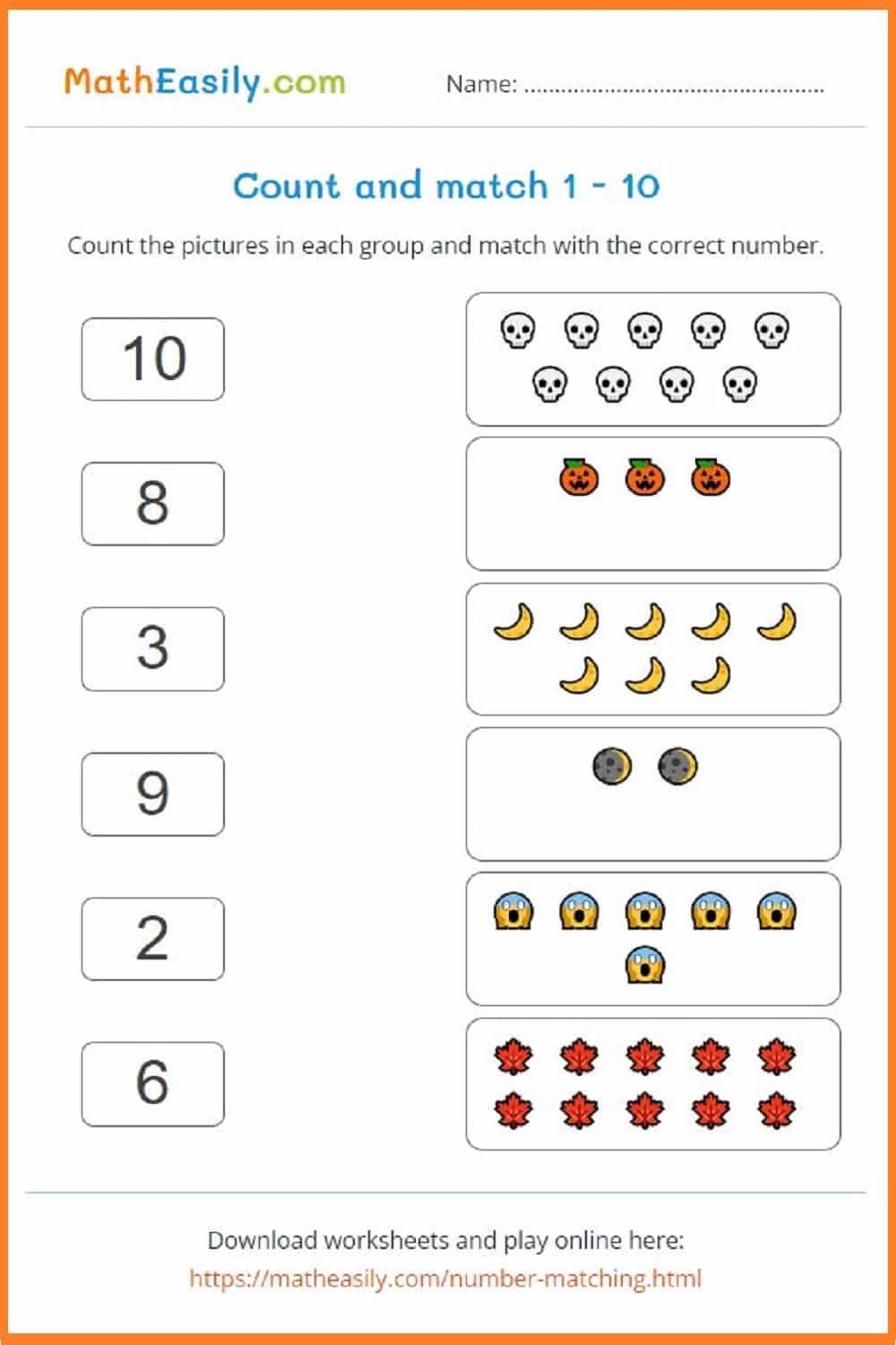 Kindergarten Math Worksheets Halloween