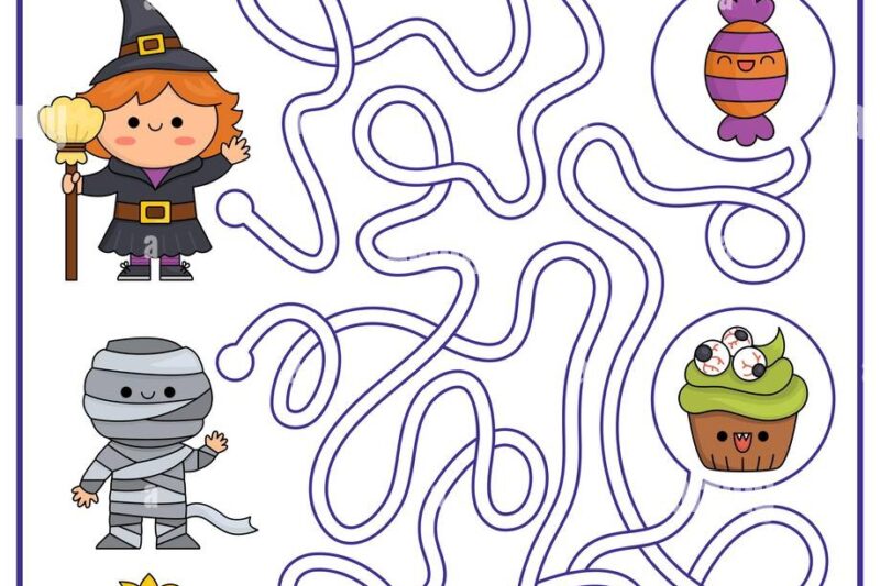 Scary Preschool Printable Maze