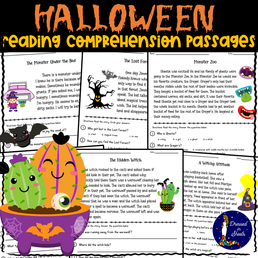 Halloween Reading Comprehension Passages Made By Teachers
