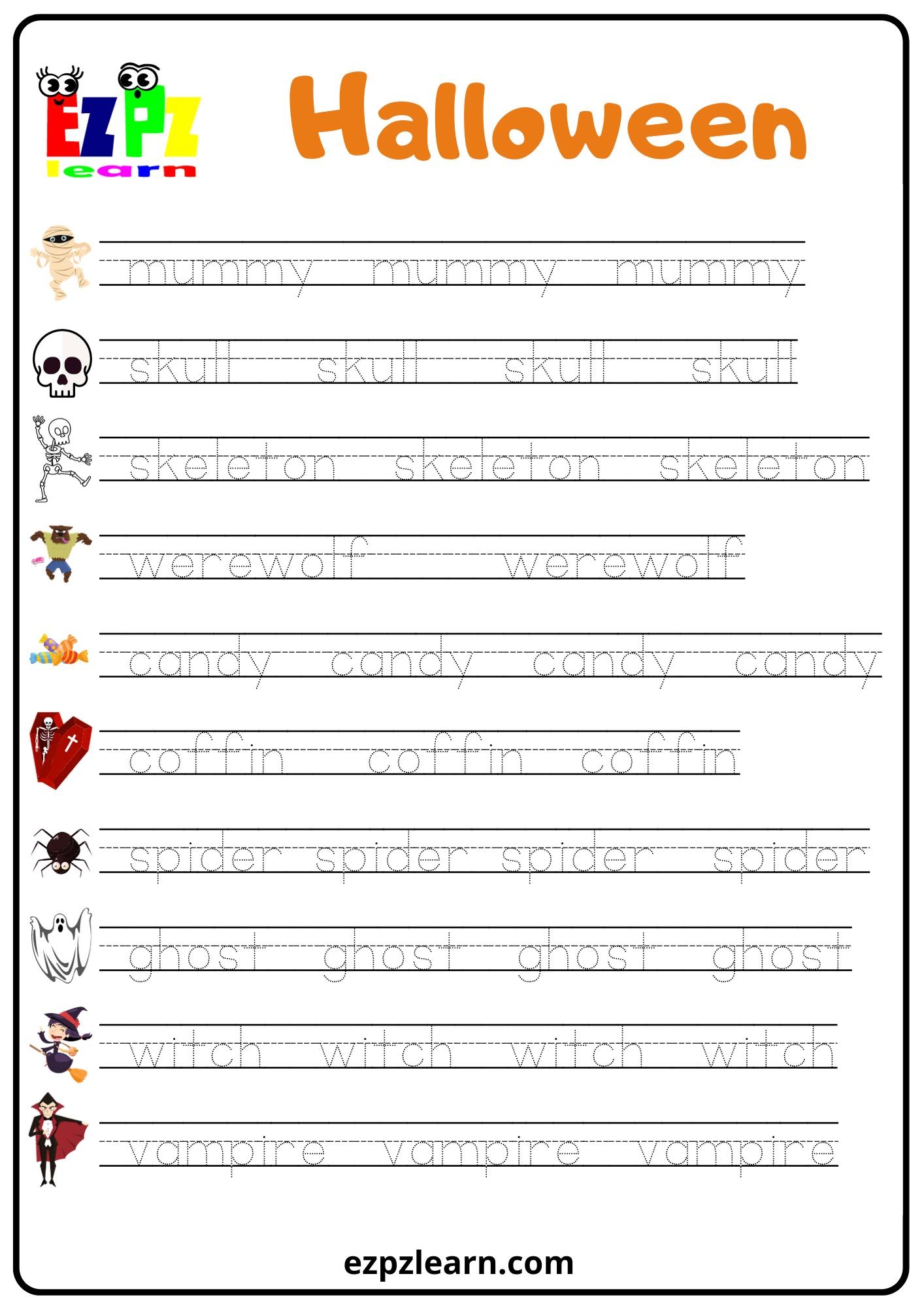 Halloween Worksheets Printables For Kindergarten