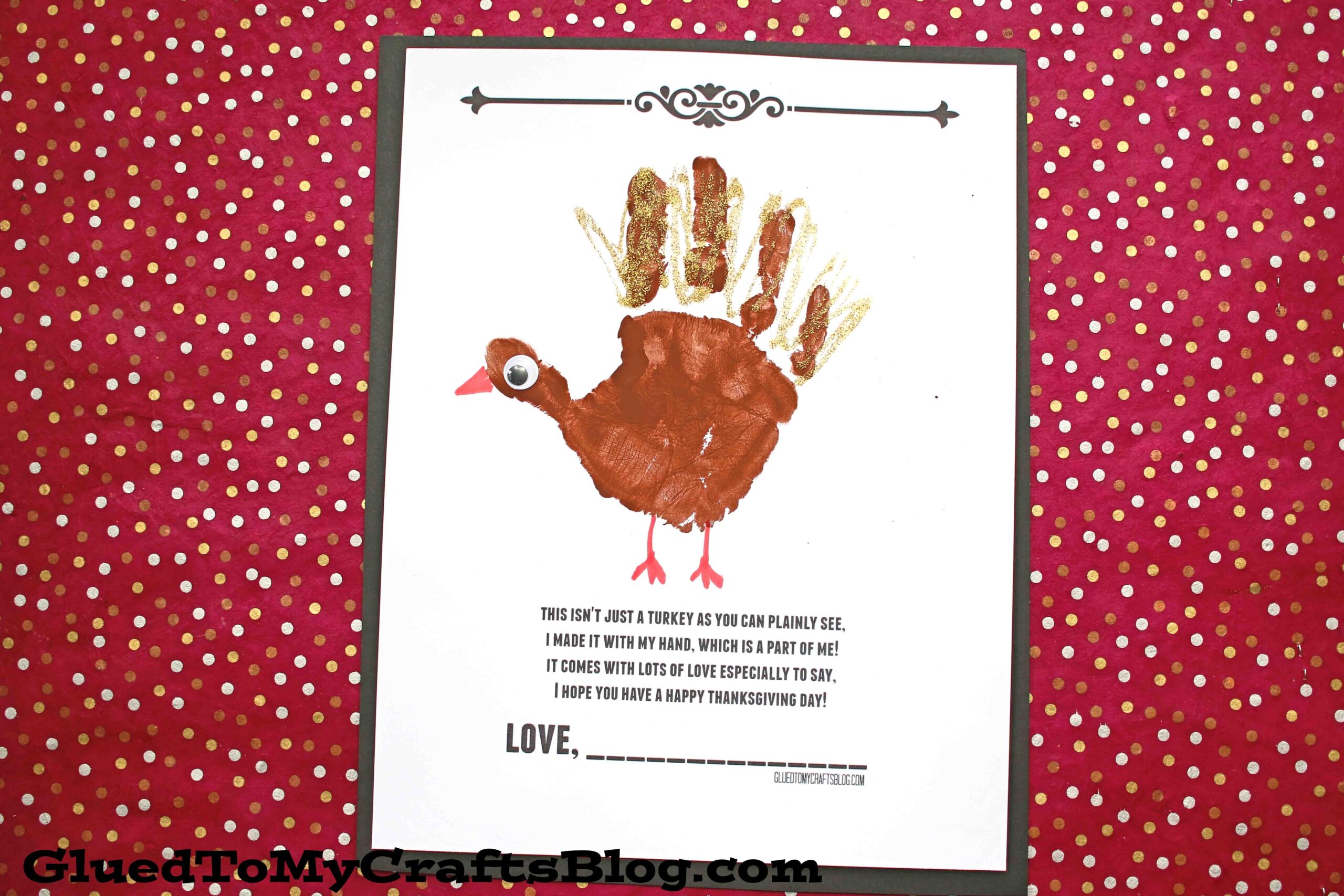 Handprint Turkey Poem Keepsake Handprint Turkey Poem Keepsake