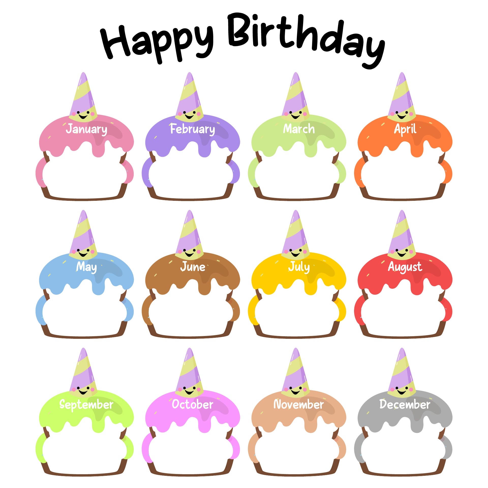 Preschool Birthday Chart Printable