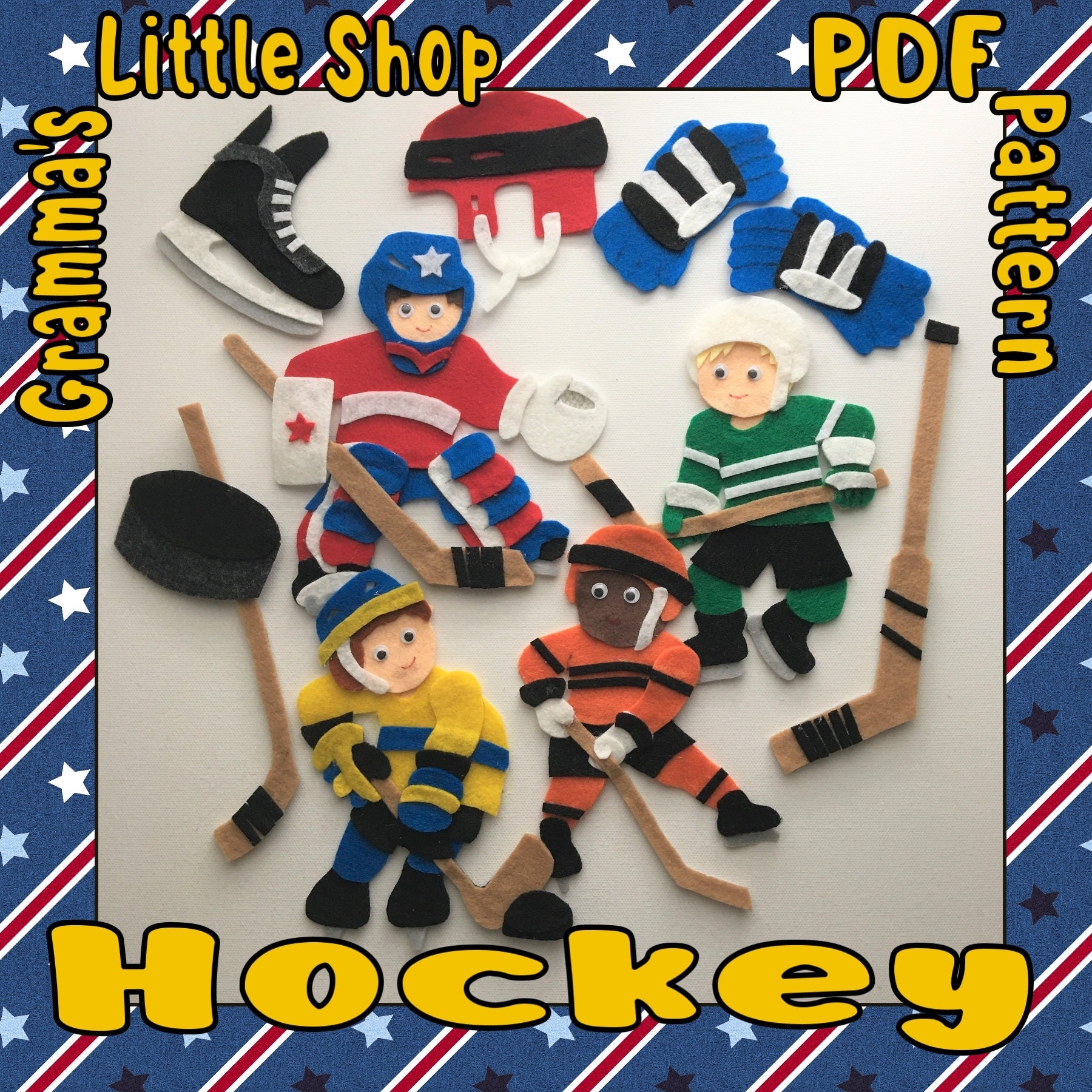 Hockey Player Felt Board Pattern Felt Story Pattern Downloadable Pattern Only Etsy