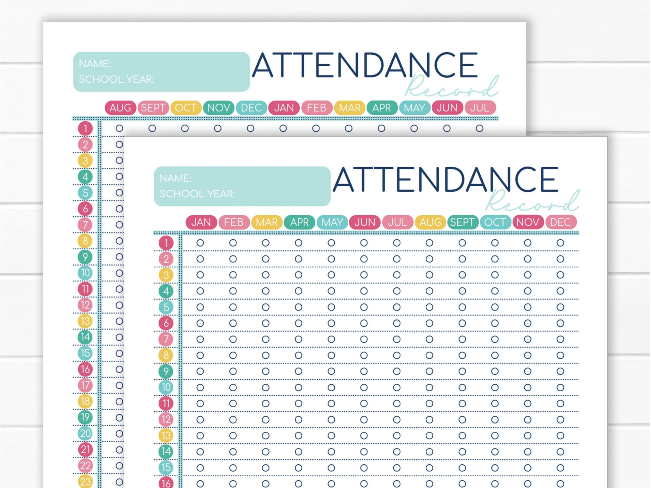 Homeschool Attendance Record Student Attendance Log Child Attendance Tracker Attendance Sheet Editable Template PDF 2005 Etsy
