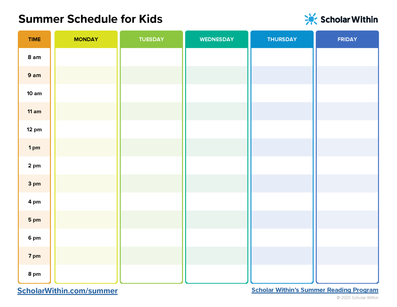 How To Create A Daily Schedule For Kids FREE Printable Scholar Within