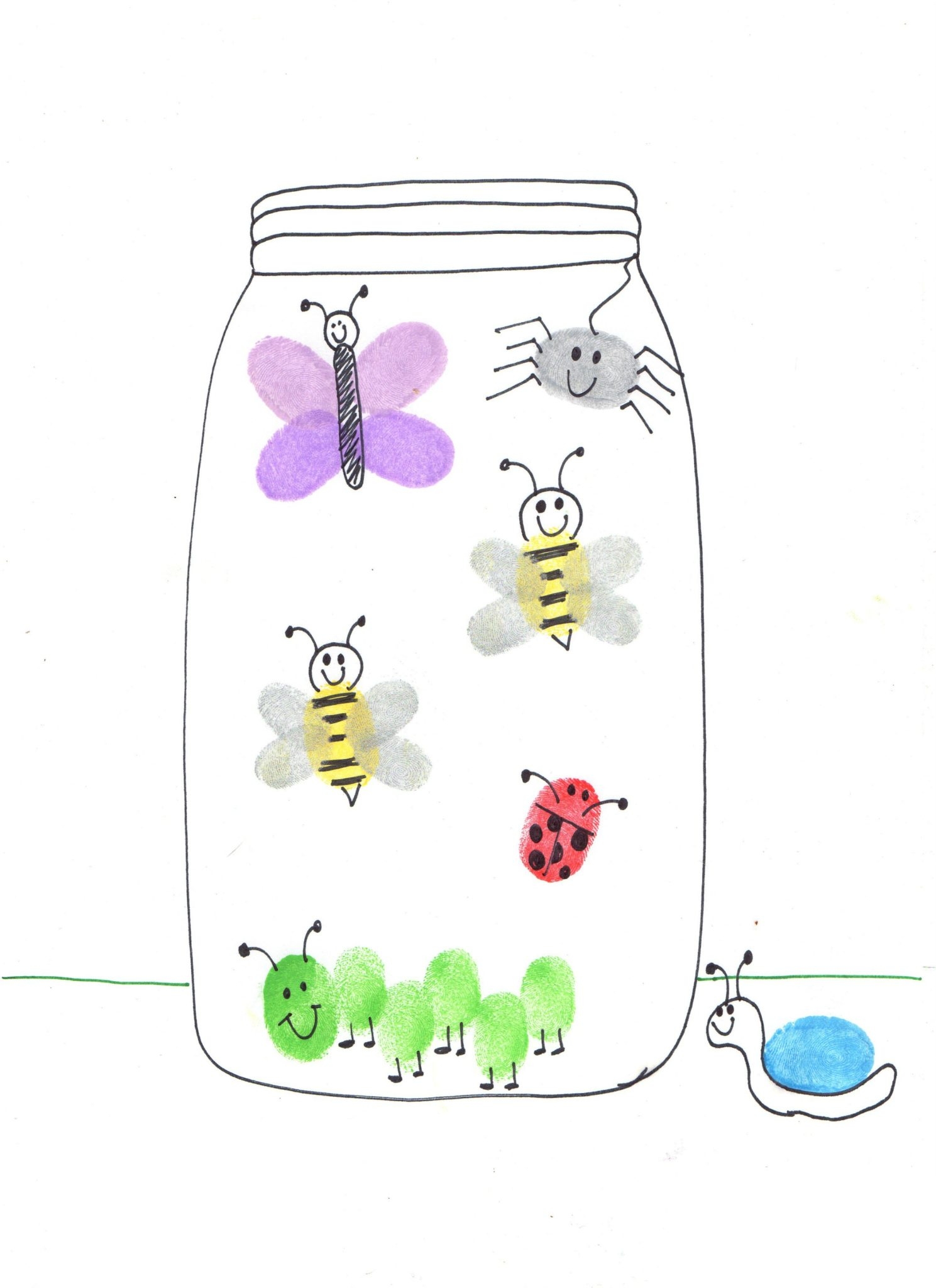 How To Draw Insects With Fingerprints Angie Holden The Country Chic Cottage