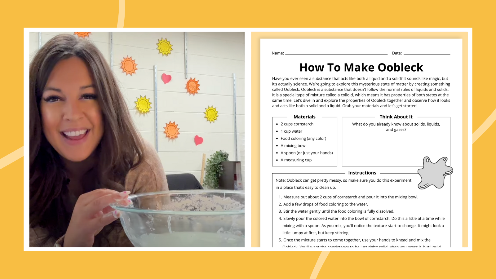 How To Make Oobleck Free Printable Worksheet 