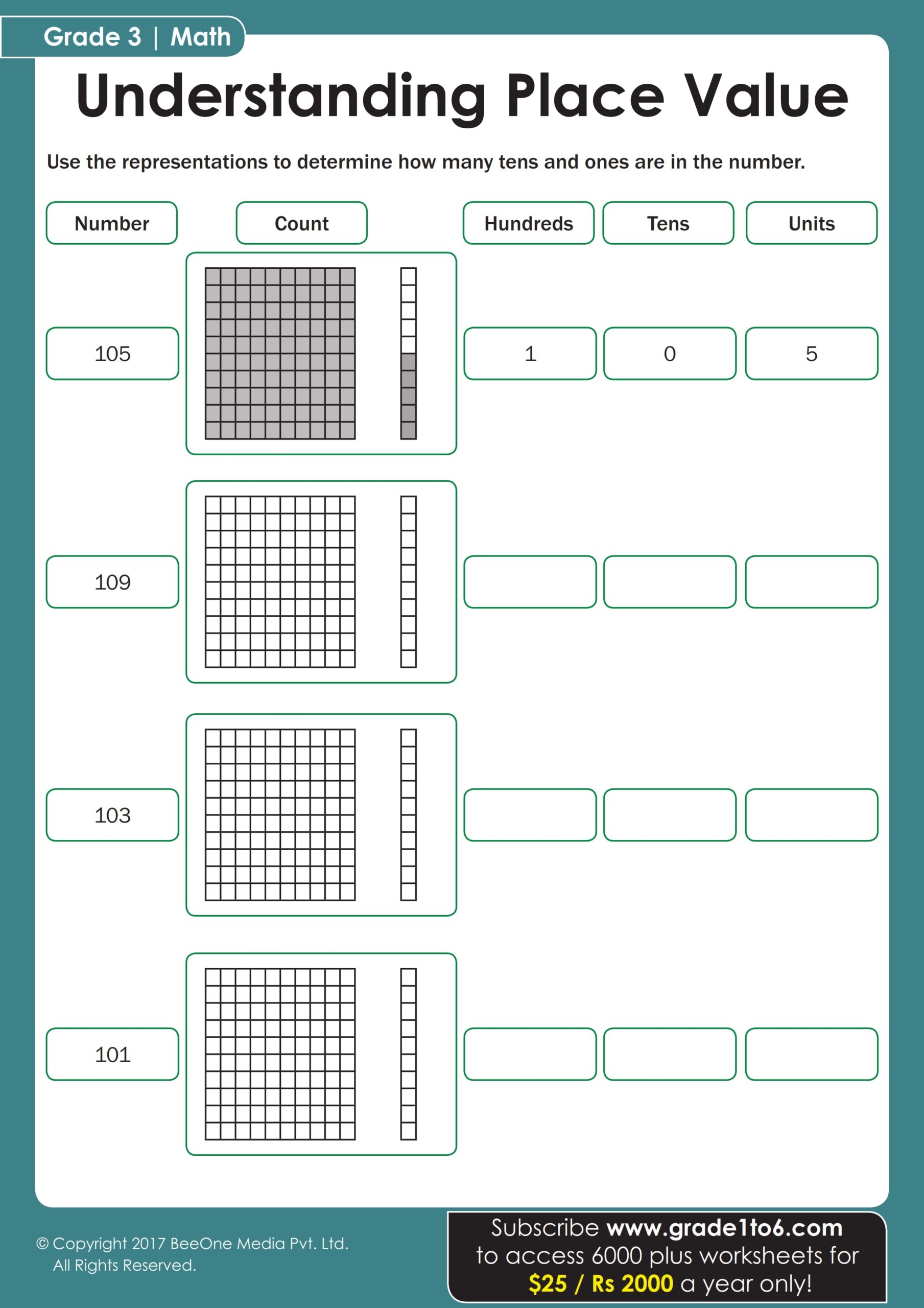 Hundreds Tens U0026 Ones Place Value Worksheet Hundreds Tens U0026 Ones Place Value Worksheet