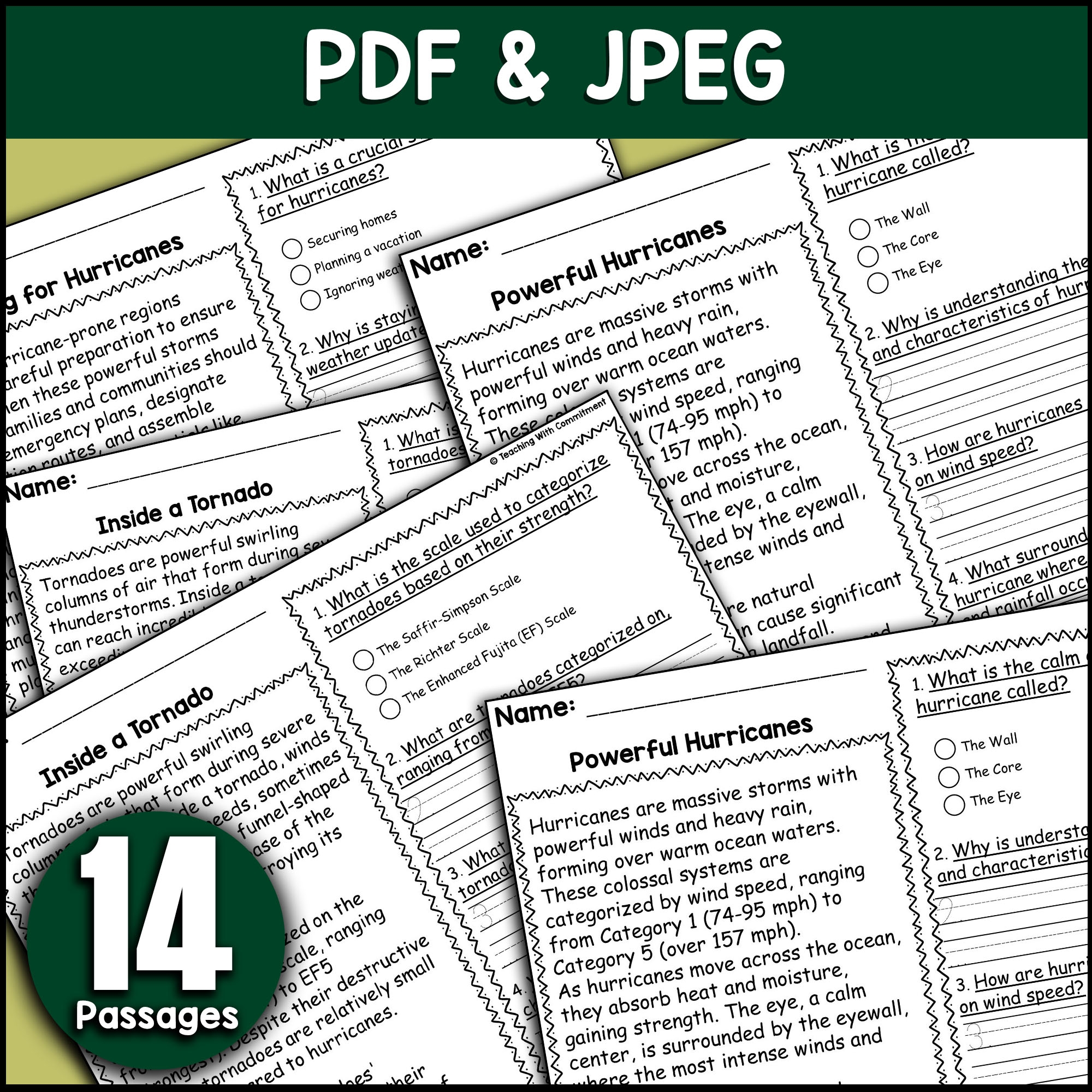 Hurricane Reading Comprehension Worksheet Free Printable