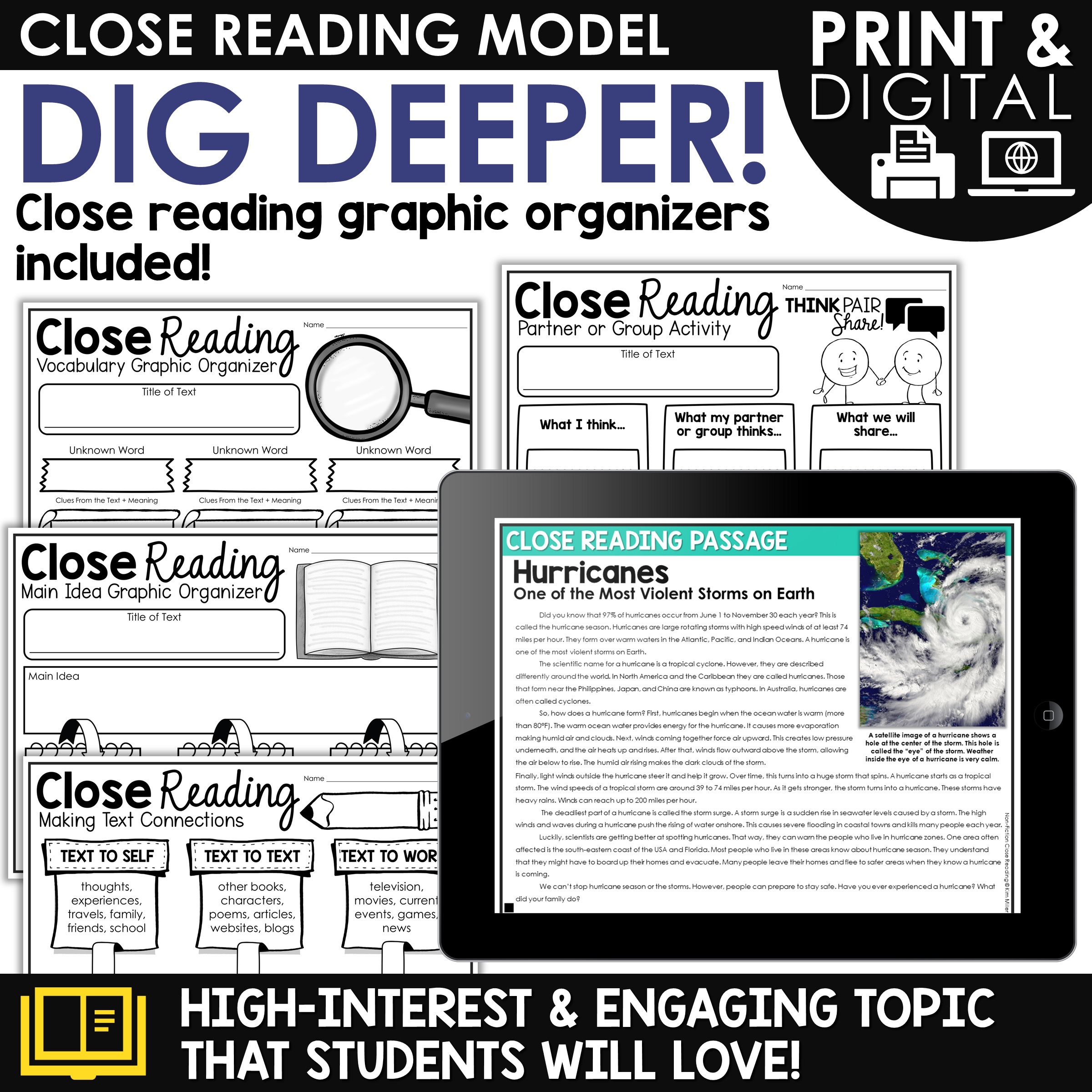 Hurricanes Natural Disasters Differentiated Close Reading 