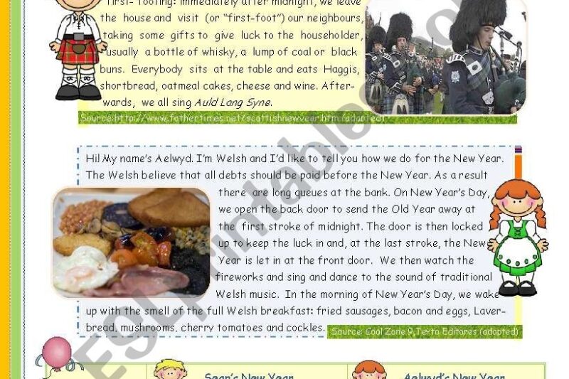 New Year Reading Comprehension Worksheet