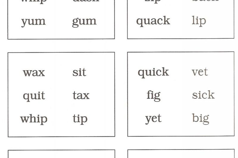Wilson Reading Program Free Printable Worksheets