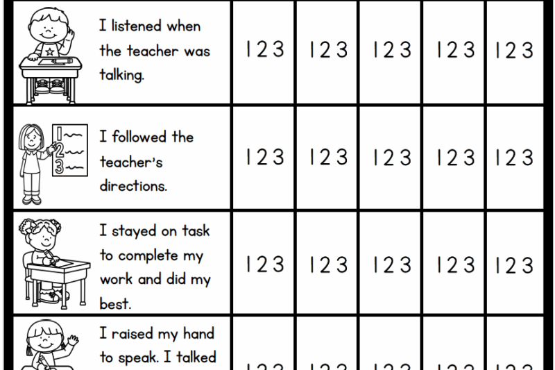 Printable Preschool Daily Behavior Report