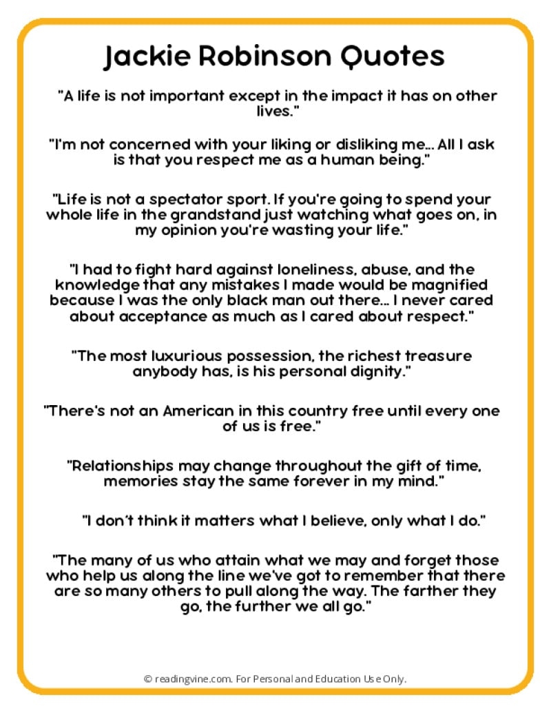 Jackie Robinson Quotes Free Printable PDF Posters