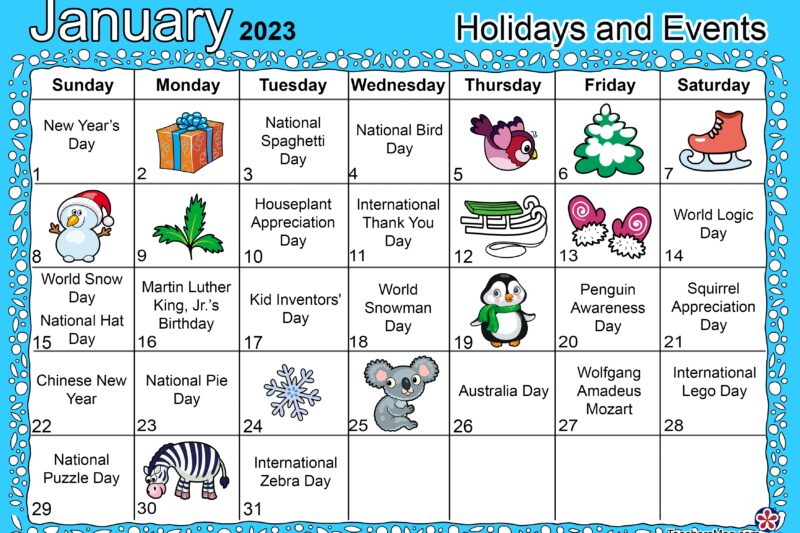 January Preschool Themes Printable