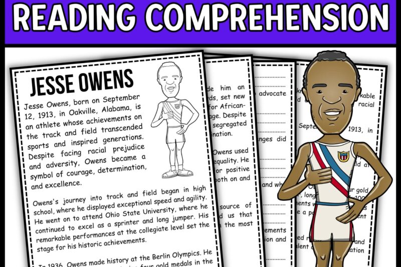 Jesse Owens Reading Comprehension Worksheets