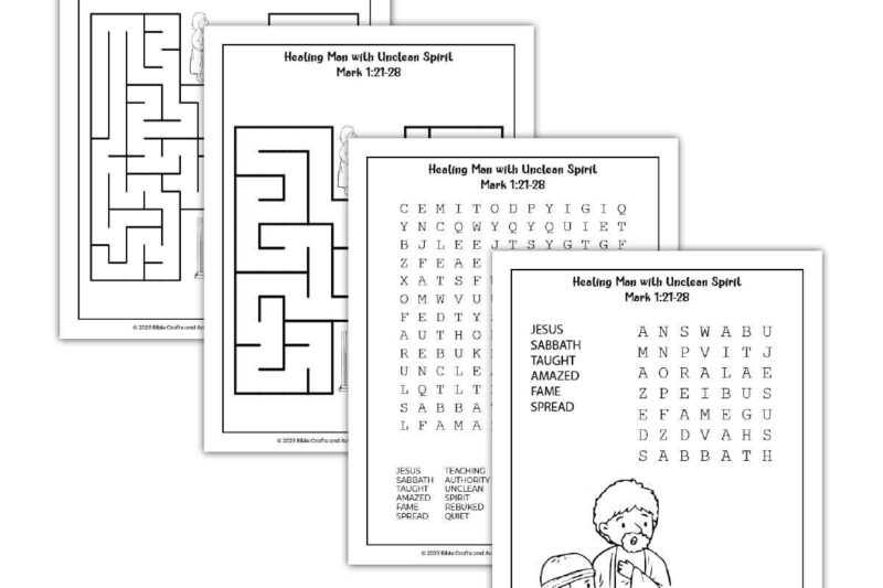 Jesus Heals Maze Worksheets