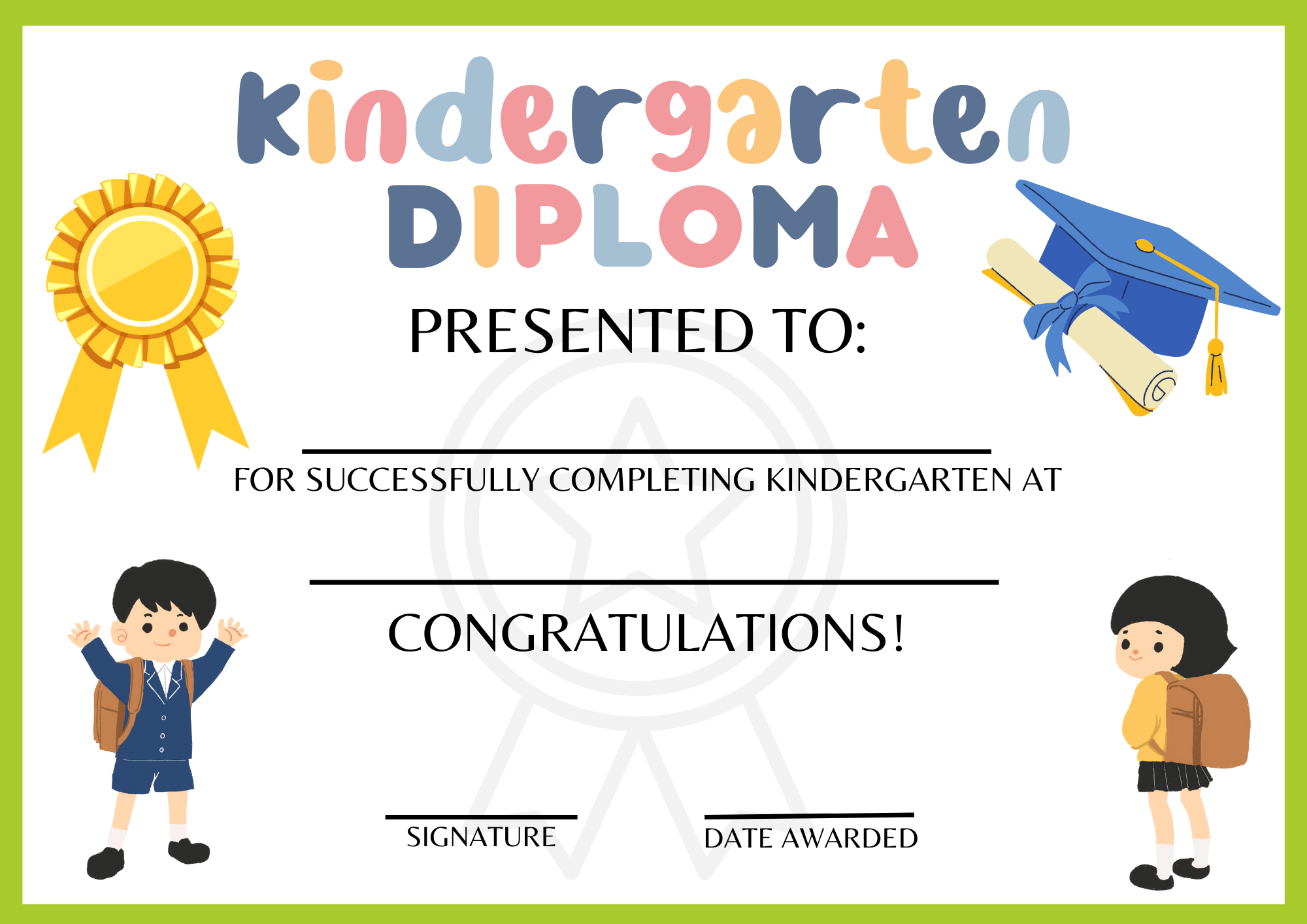 Free Printable Preschool Graduation Certificate Free Printable Preschool Graduation Certificate